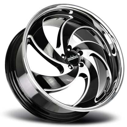 Retro 5 Gloss Black Milled Ss Lip Strada Street Classics