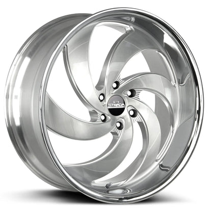 Retro 6 Brushed Face Silver Milled Stainless Steel Lip Strada Street Classics