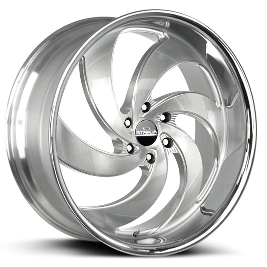Retro 6 Brushed Face Silver Milled Stainless Steel Lip