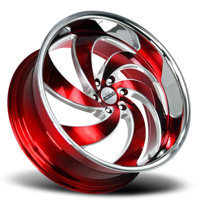 Retro 6 Candy Red Milled Stainless Steel Lip Strada Street Classics