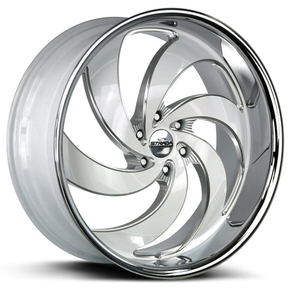 Retro 6 Gloss White Milled Stainless Steel Lip Strada Street Classics