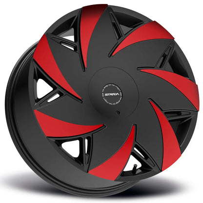 Turbina Gloss Black Machined Red Tips Strada