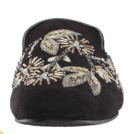 Floral Island Flats in Black Naughty Monkey