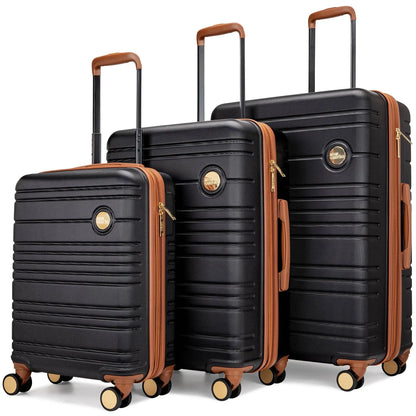Brickell 3 Piece Expandable Retro Luggage Set Travellty
