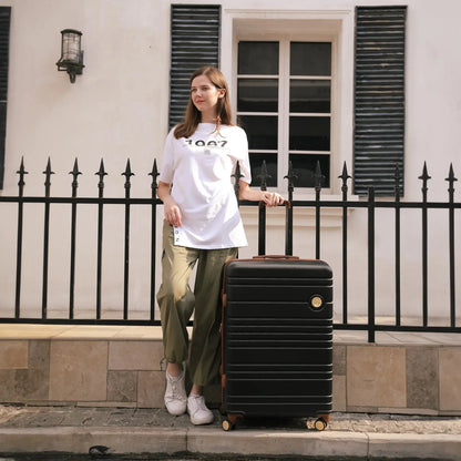 Brickell 3 Piece Expandable Retro Luggage Set Travellty