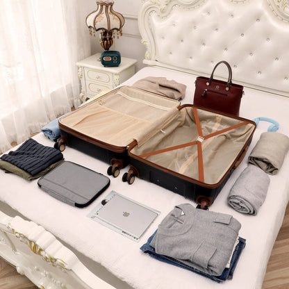 Brickell 3 Piece Expandable Retro Luggage Set Travellty