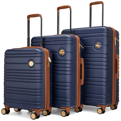 Brickell 3 Piece Expandable Retro Luggage Set Travellty