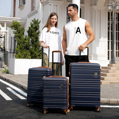 Brickell 3 Piece Expandable Retro Luggage Set Travellty