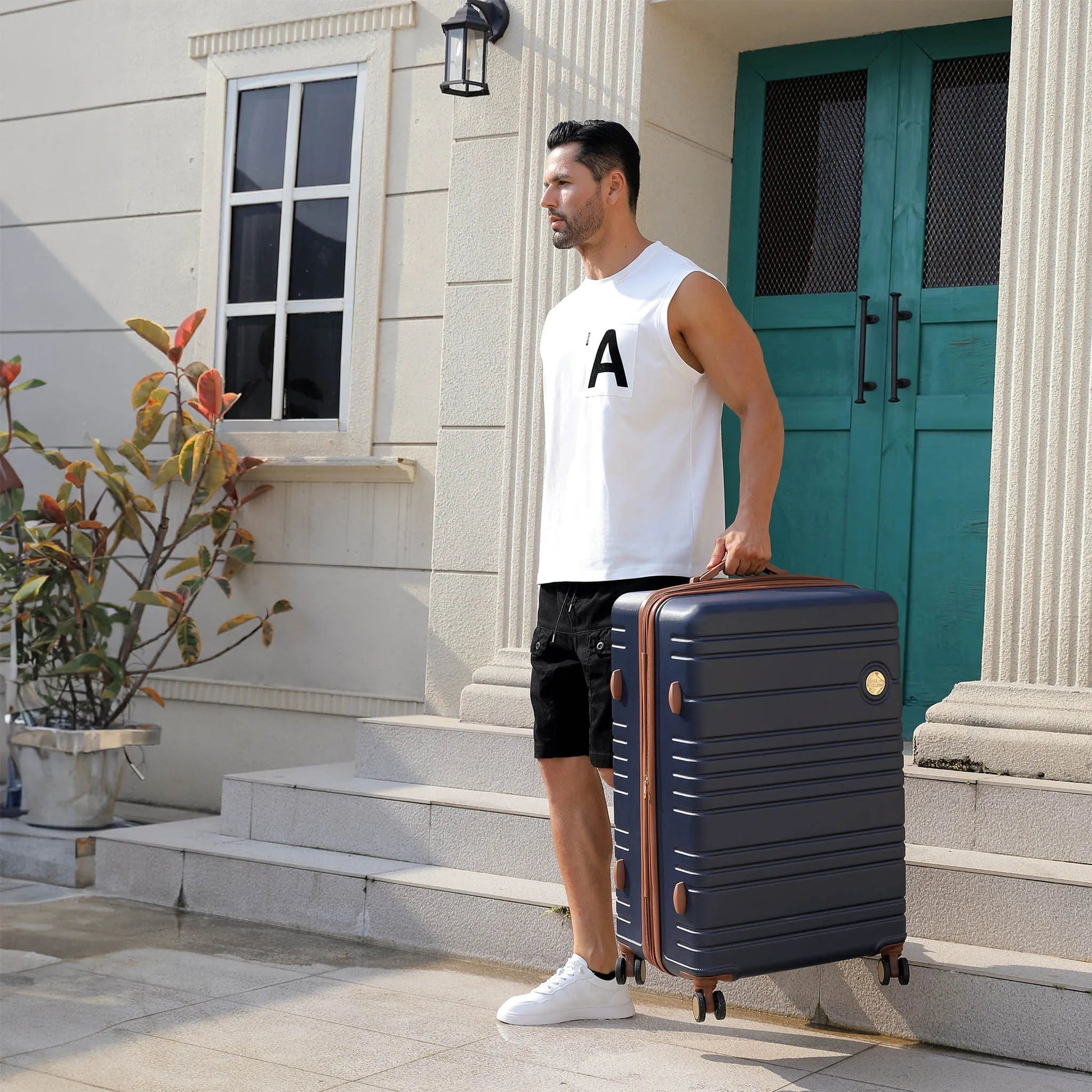 Brickell 3 Piece Expandable Retro Luggage Set Travellty