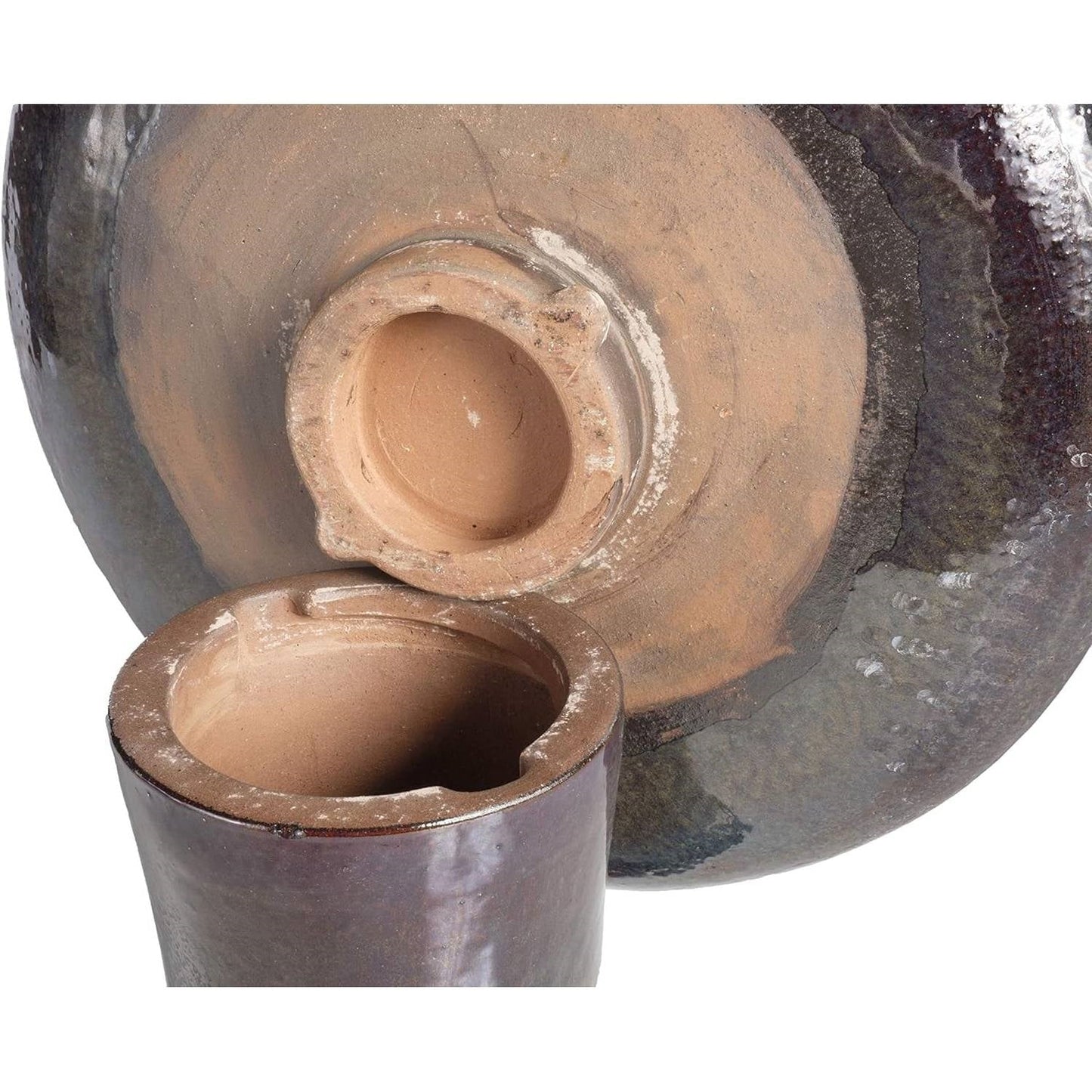 Outdoor Garden Multi-Shade Blue Ceramic Birdbath FastFurnishings