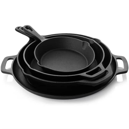 12-Piece Cast Iron Cookware set with Dutch Oven Frying Pan Skillet and Pizza Pan FastFurnishings