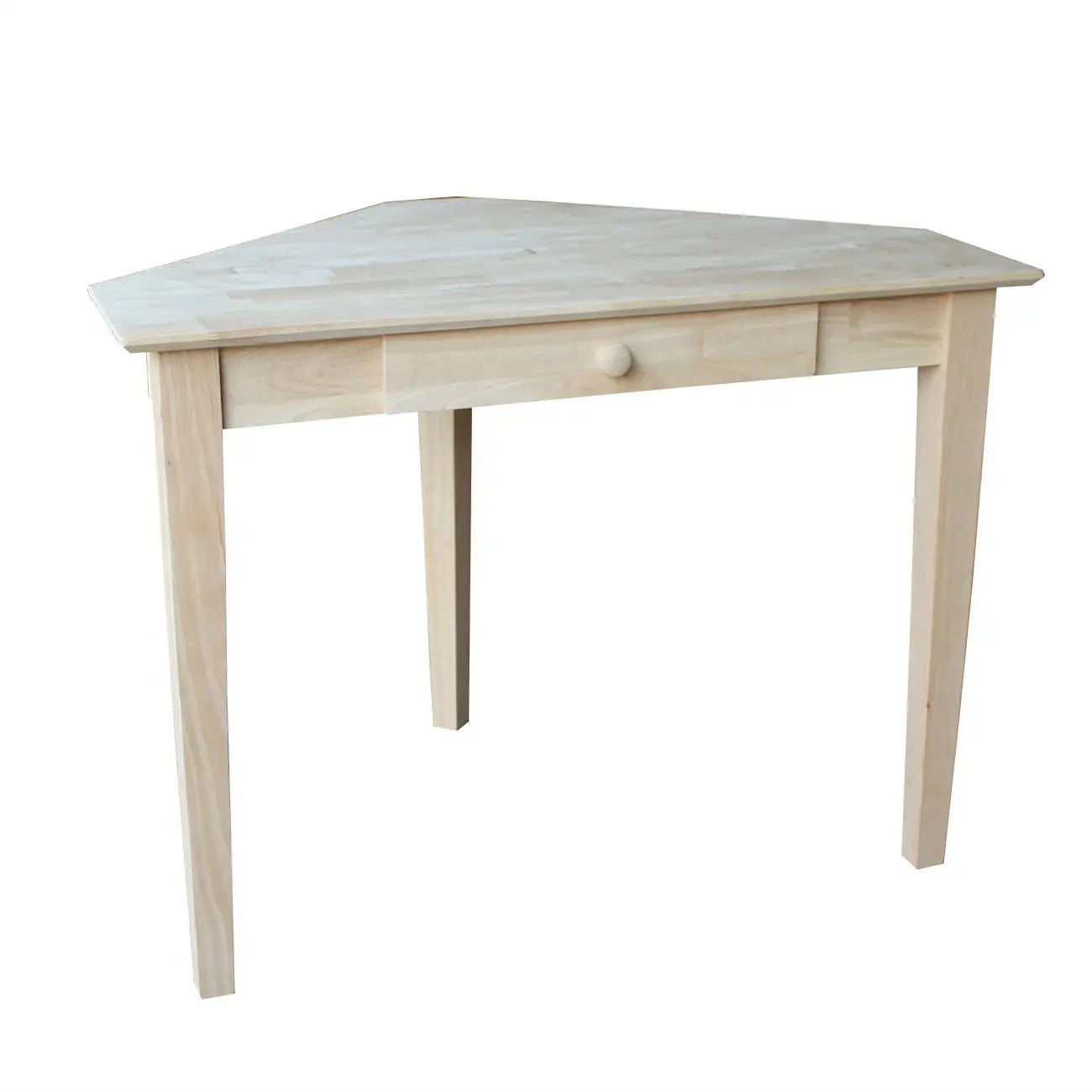 Unfinished Wood Corner Desk Laptop Computer Writing Table with Drawer FastFurnishings