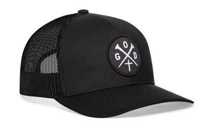 GOD Trucker Hat  |  Black Christian Snapback - Get it from Bo