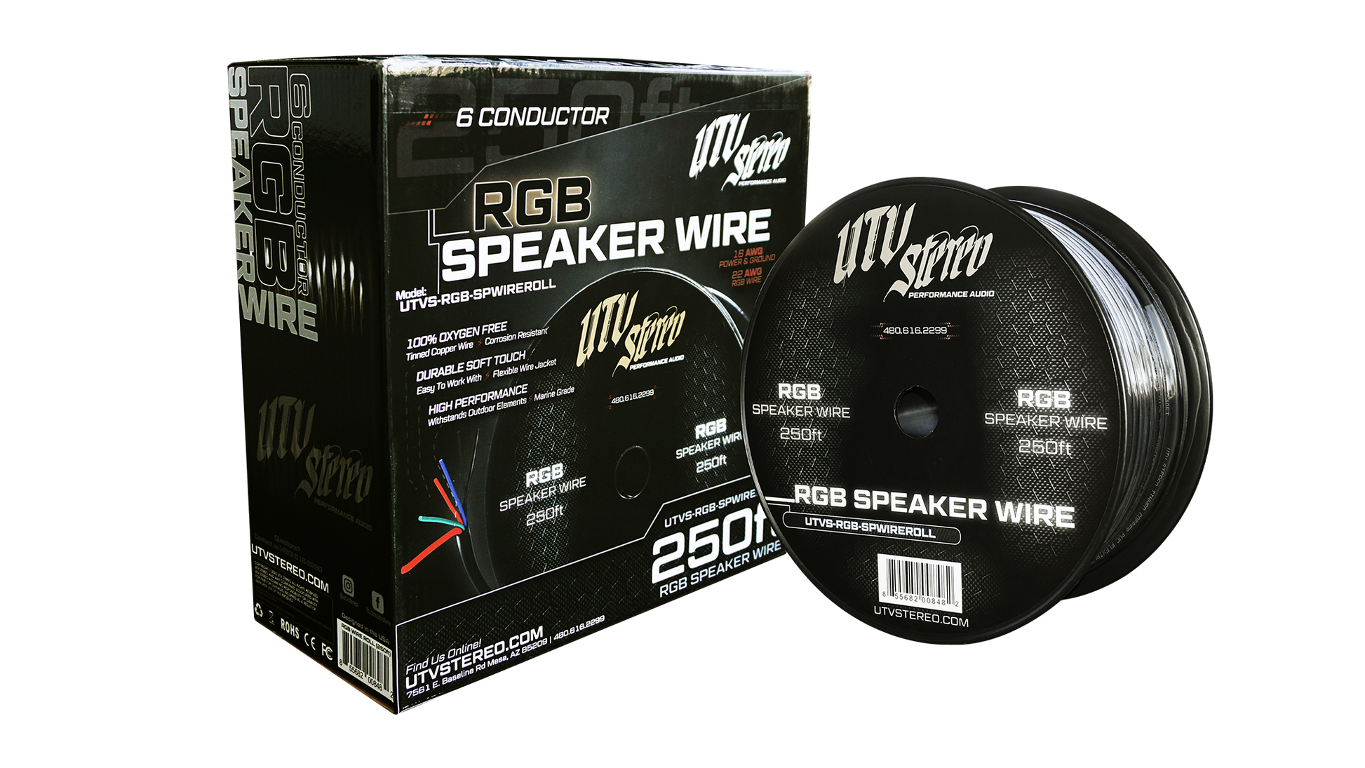 6 Conductor RGB Speaker Wire - 50' | UTVS-RGB-SPWIRE-50 Dunes 2 Dezert SXS