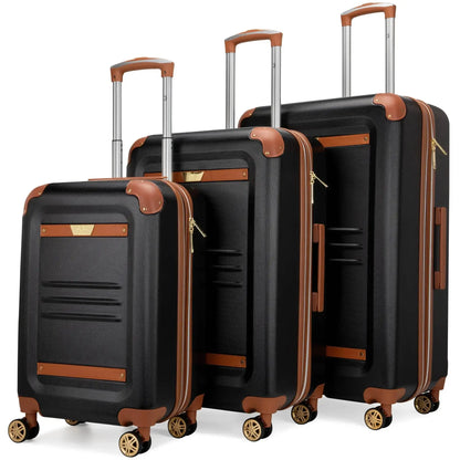 Vintage 3 Piece Expandable Retro Luggage Set Travellty