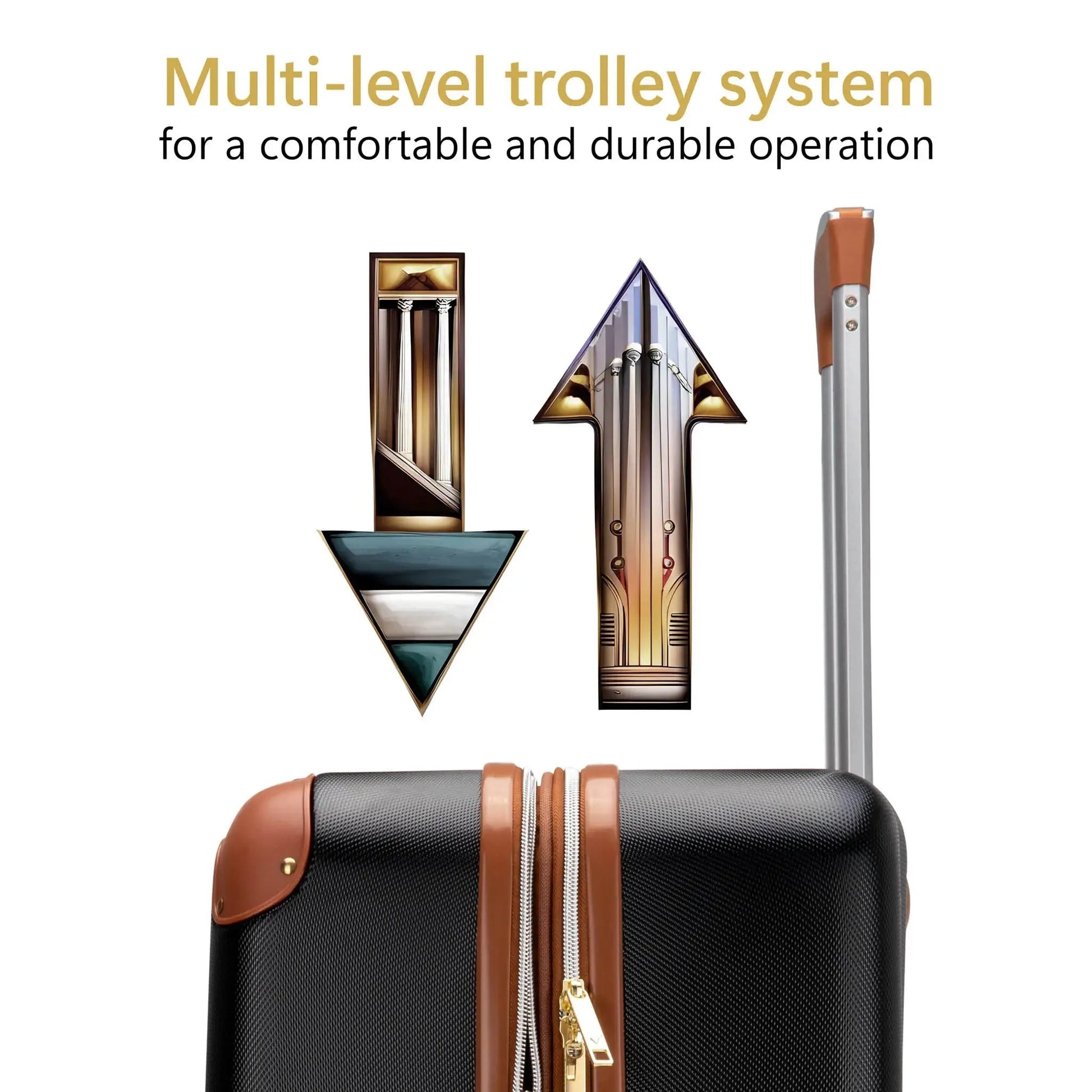 Vintage 3 Piece Expandable Retro Luggage Set Travellty
