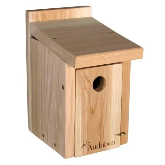 Cedar Wooden Bird House for Wrens and Chickadees FastFurnishings