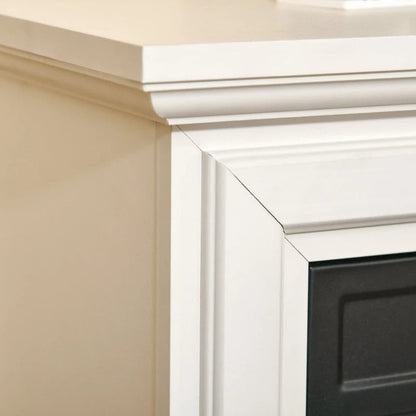 31 inch White Electric Fireplace Heater Dimmable Flame Effect and Mantel w/ Remote Control FastFurnishings