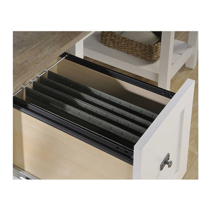 FarmHouse White Oak Top 2 Drawer Office Writing Desk - Made In USA FastFurnishings