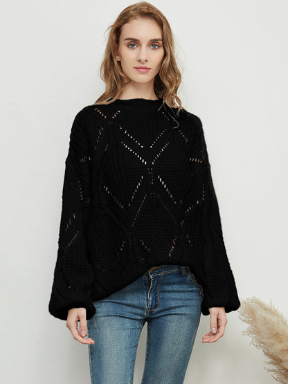 Long Sleeve Patterned Pullover Sweater Anna-Kaci Wholesale