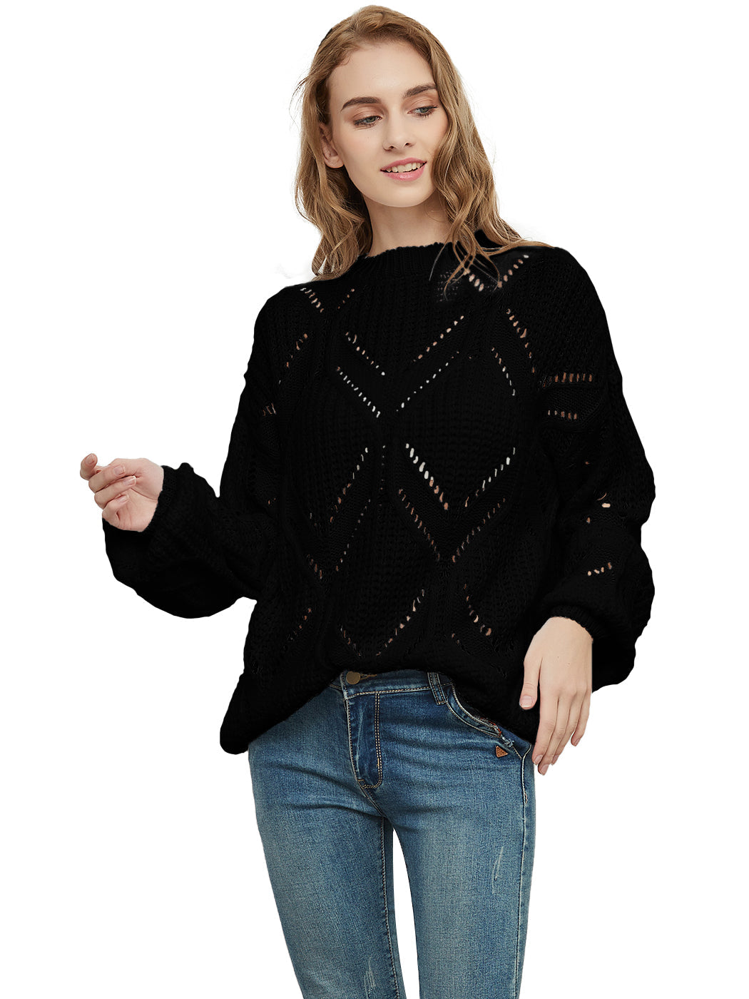 Long Sleeve Patterned Pullover Sweater Anna-Kaci Wholesale