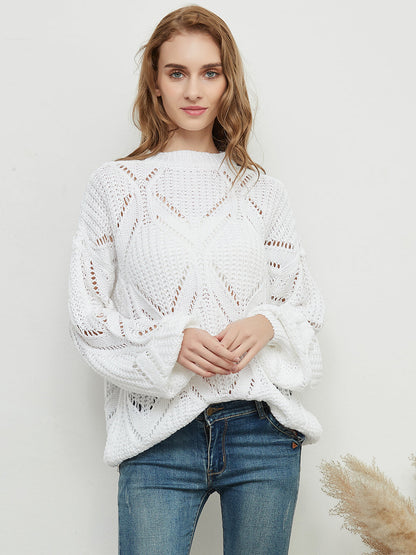 Long Sleeve Patterned Pullover Sweater Anna-Kaci Wholesale