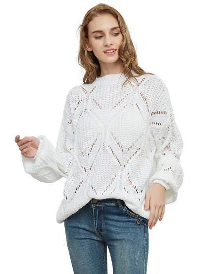 Long Sleeve Patterned Pullover Sweater Anna-Kaci Wholesale