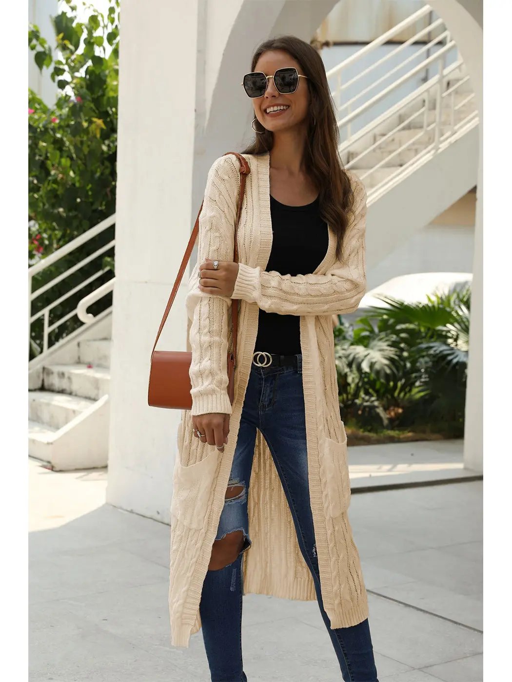 Knitted Long Sleeve Cardigan Sweater Anna-Kaci Wholesale