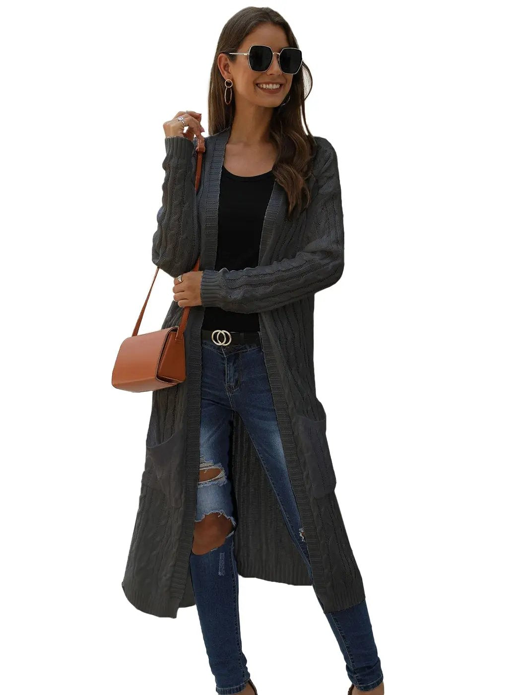 Knitted Long Sleeve Cardigan Sweater Anna-Kaci Wholesale