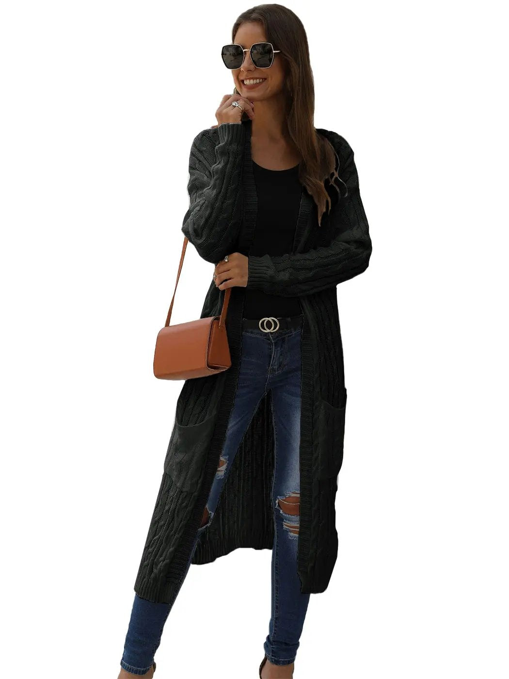 Knitted Long Sleeve Cardigan Sweater Anna-Kaci Wholesale