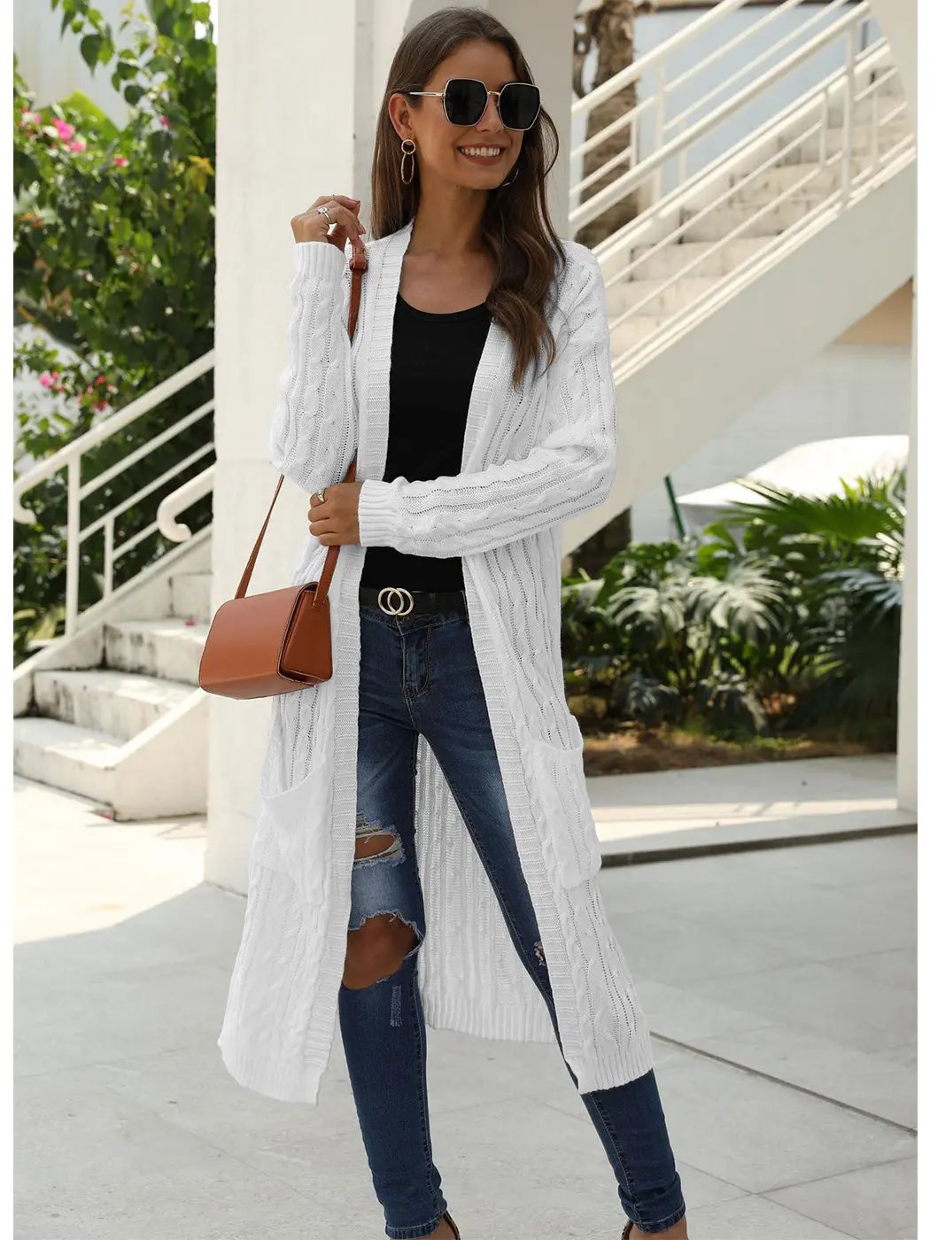 Knitted Long Sleeve Cardigan Sweater Anna-Kaci Wholesale
