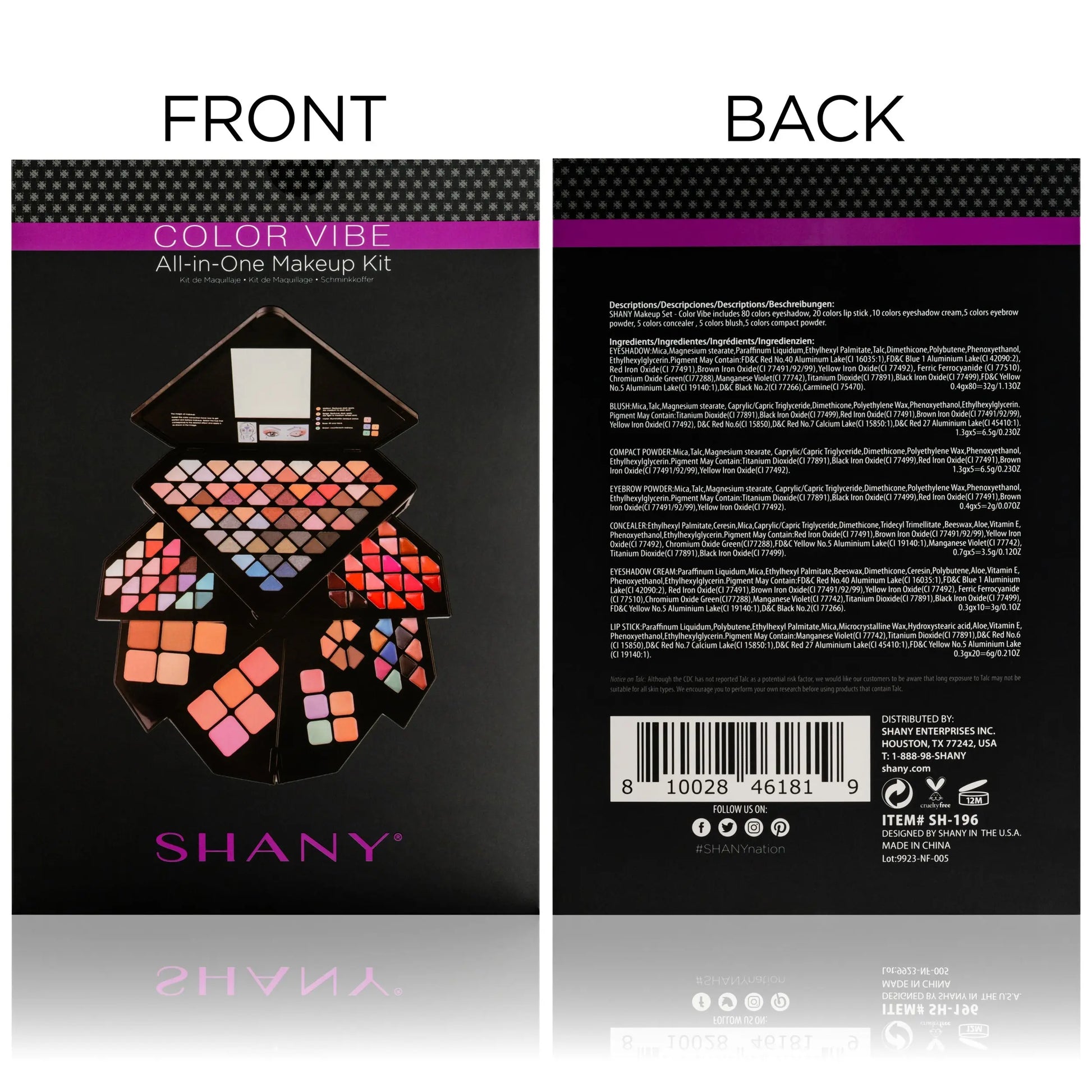 Color Vibe Pro Makeup Set - Professional Makeup Palette SHANY