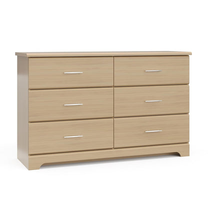Brookside 6 Drawer Double Dresser (Driftwood) – Dresser for Nursery, 6 Drawer Dresser, Kids Dresser, Nursery Dresser Drawer Organizer, Chest of Drawers ShipItFurniture