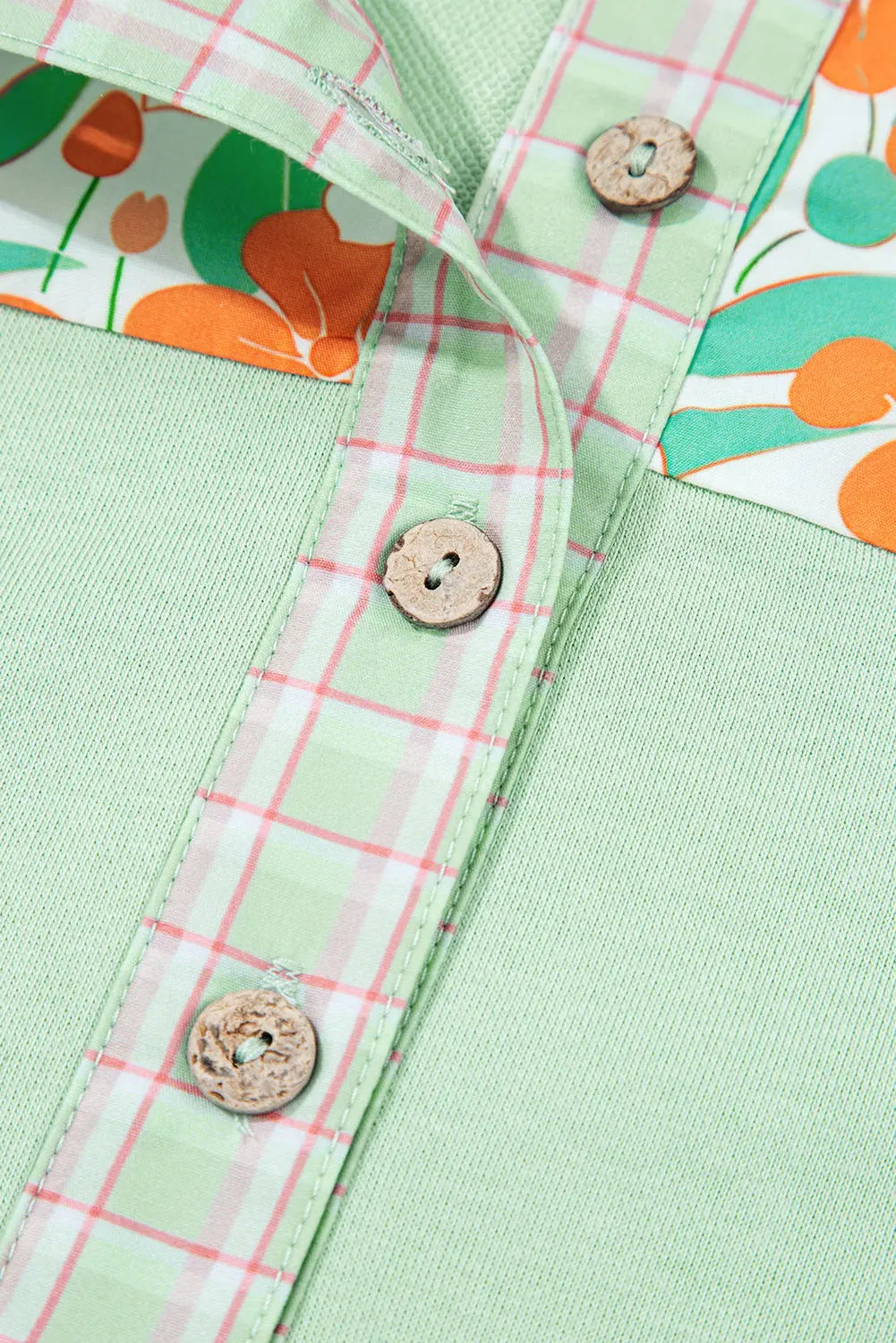 Emberly Patchwork Half Hooded Pullover