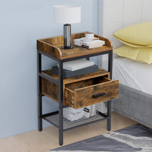 Industrial 3-Tier Nightstand Set ShipItFurniture