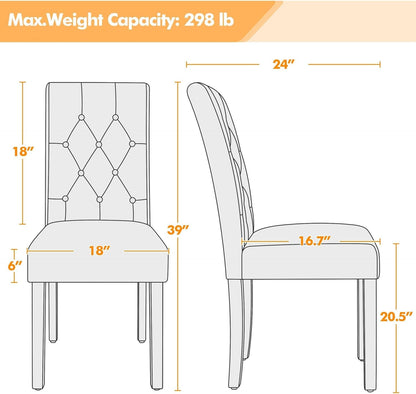 Dining Chairs High Back Dining Room Chairs Parsons Chair Kitchen Chairs Set of 2 Dining Chairs Side Chairs for Home Kitchen Living Room, Retro Brown ShipItFurniture