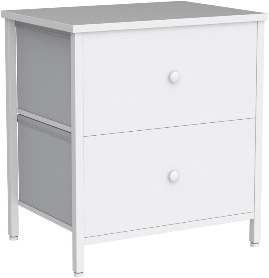 White Nightstands with 2 Drawers ShipItFurniture