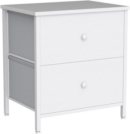 White Nightstands with 2 Drawers ShipItFurniture