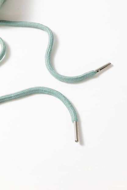 Mandy Textured Drawstring Hooded Long Sleeve Top