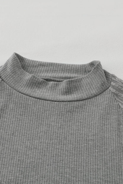 Elizabeth Crewneck Ribbed top Long Sleeve Top