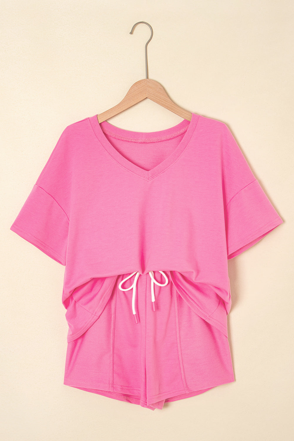 Avery Top and Patchwork Drawstring Shorts Set Threaded Pear