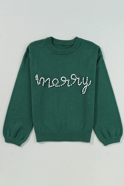 Aria Beaded Merry Casual Sweater