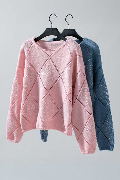 Amelia Pattern Sequin Detail Sweater