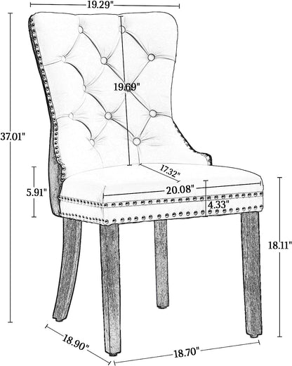 Dining Chairs Set of 4, Upholstered High-End Tufted Dining Room Chair ShipItFurniture