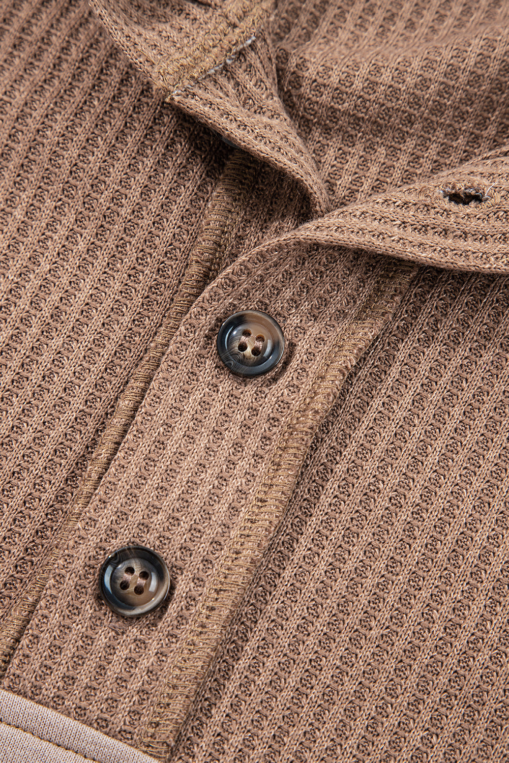 Goat Waffle Contrast Patchwork Plus Size Pocketed Hoodie