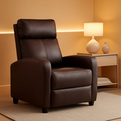 Recliner Chair Brown Adjustable Living Room Armchair ShipItFurniture