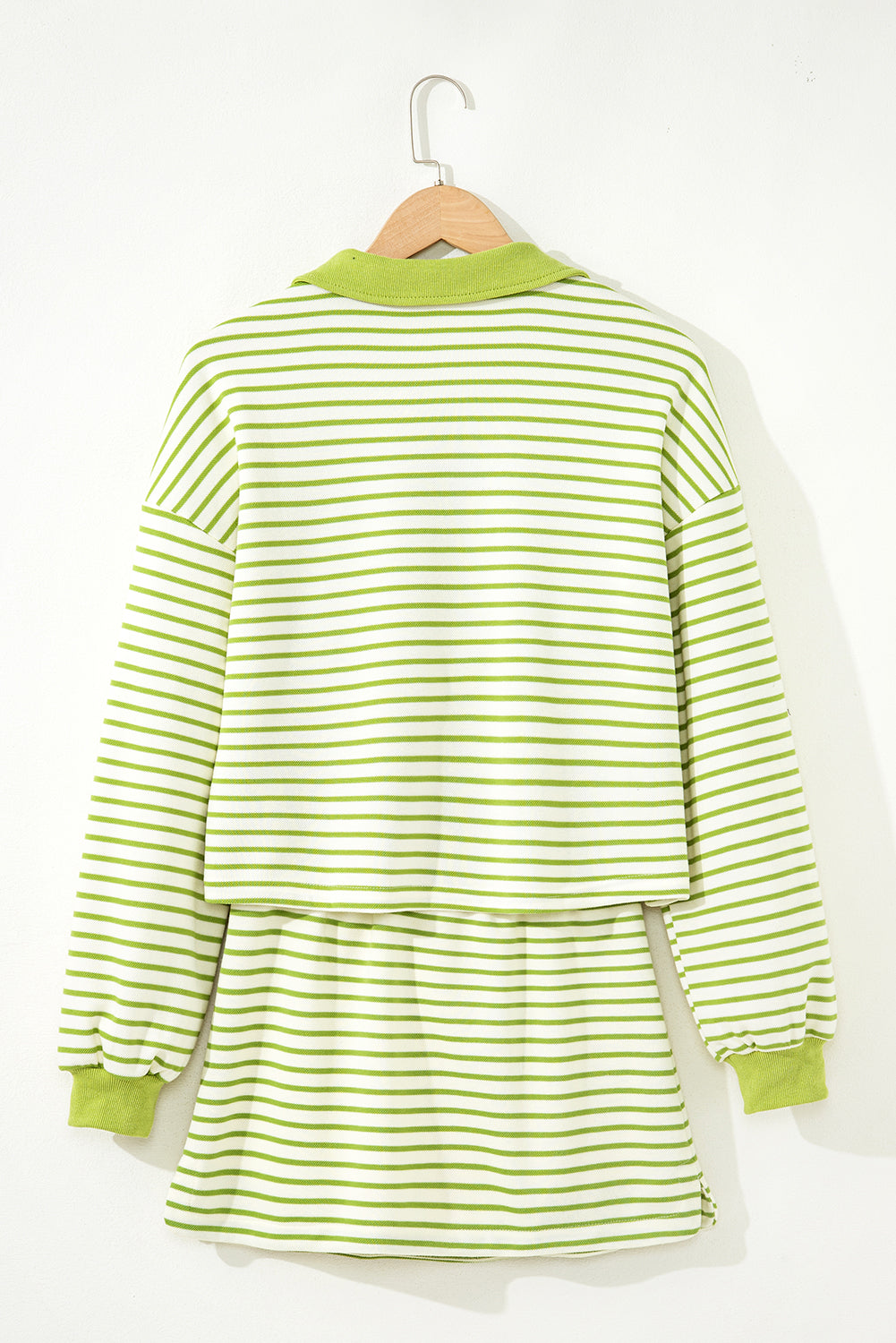 Juniper Stripe Collared Pullover and Skort Outfit Threaded Pear