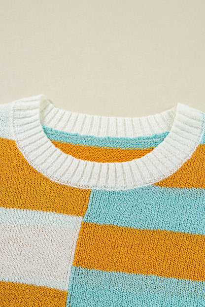 Abigail Block Striped Pullover Sweater