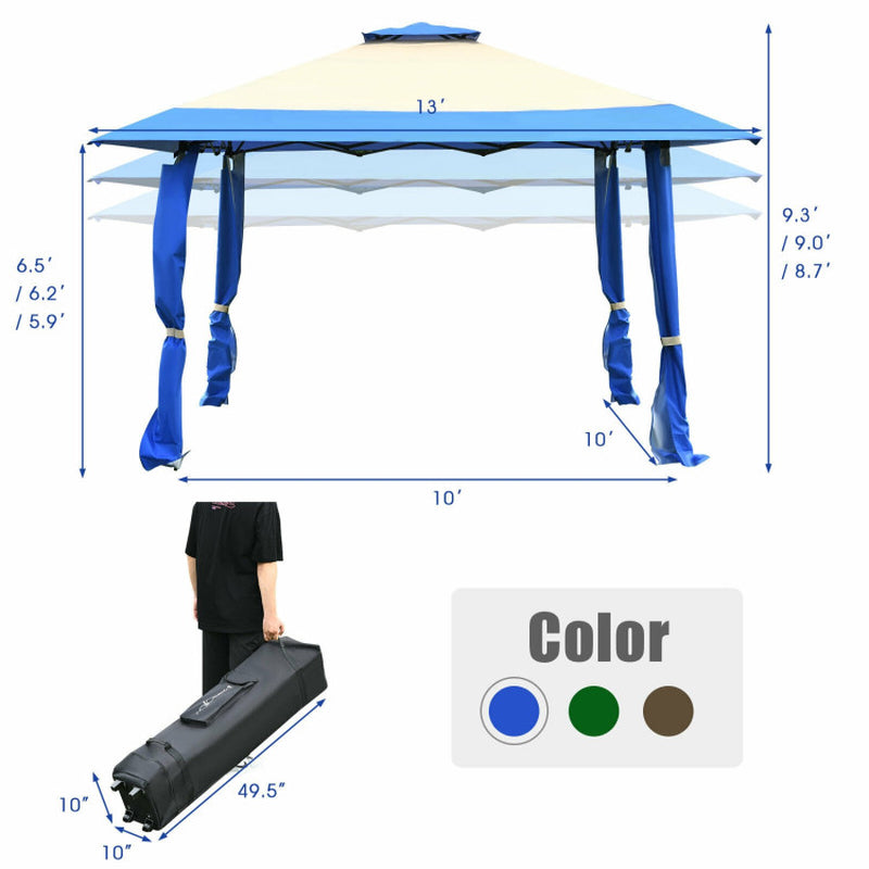13 X 13 Feet Pop up Gazebo Tent with Carry Bag for Patio Garden ShipItFurniture