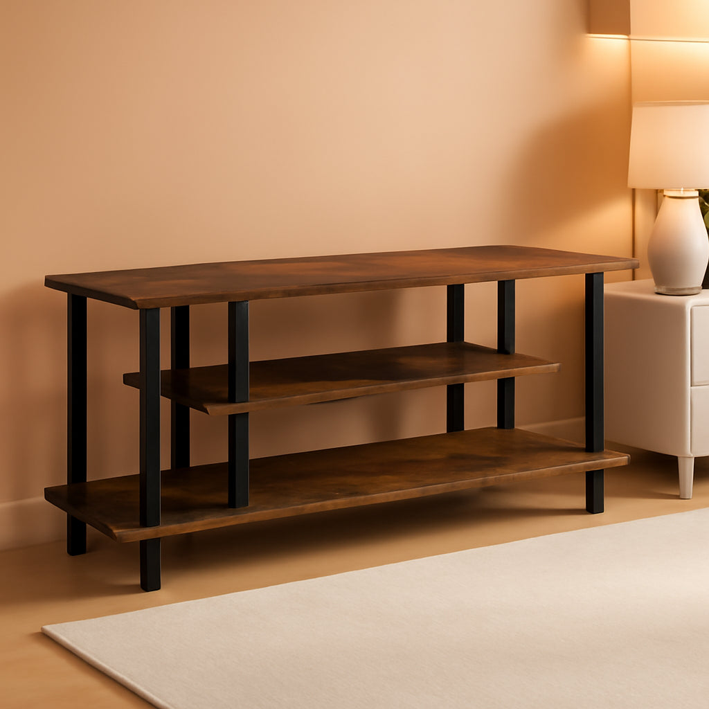 Three-Tier TV Stand Up To 50-Inch TV Tool-Free Assembly